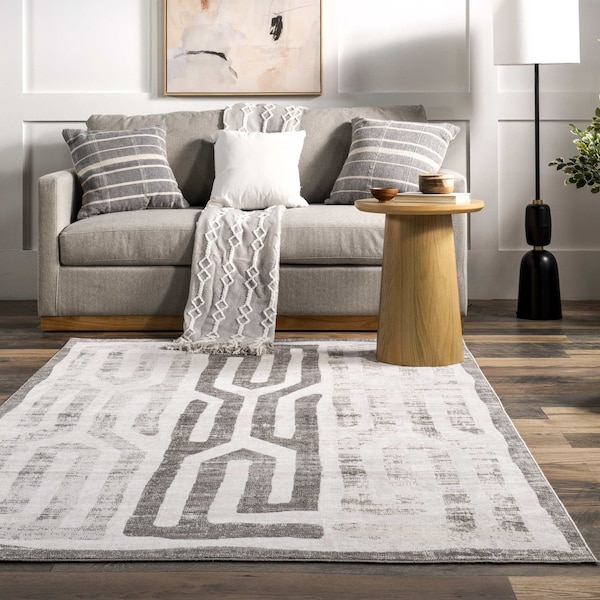 Erikka Geometric Stripes Machine Washable Area Rug 3ft 8in X 6ft